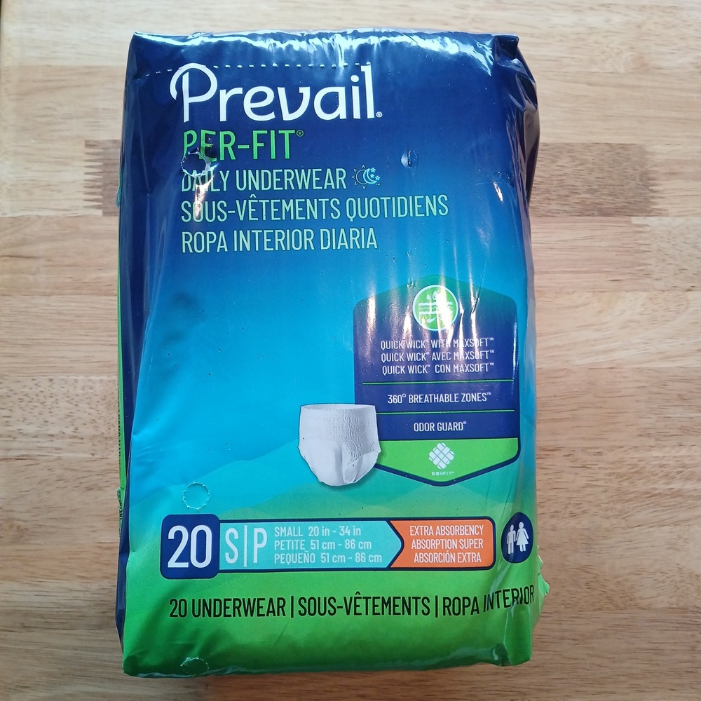 Prevail Per-Fit Daily Underwear Extra Absorbency Small 20-34"‎ 20 Count PF-511